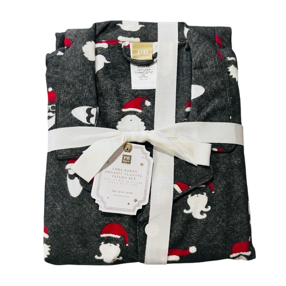 PB teen Pottery Barn organic flannel PJ set unisex SMALL NEW - Picture 1 of 6